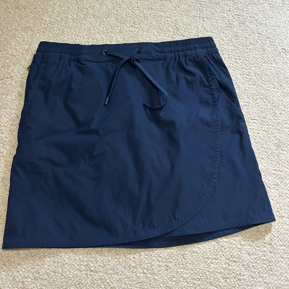 Eddie Bauer Navy Active Mini Skirt with Drawstring